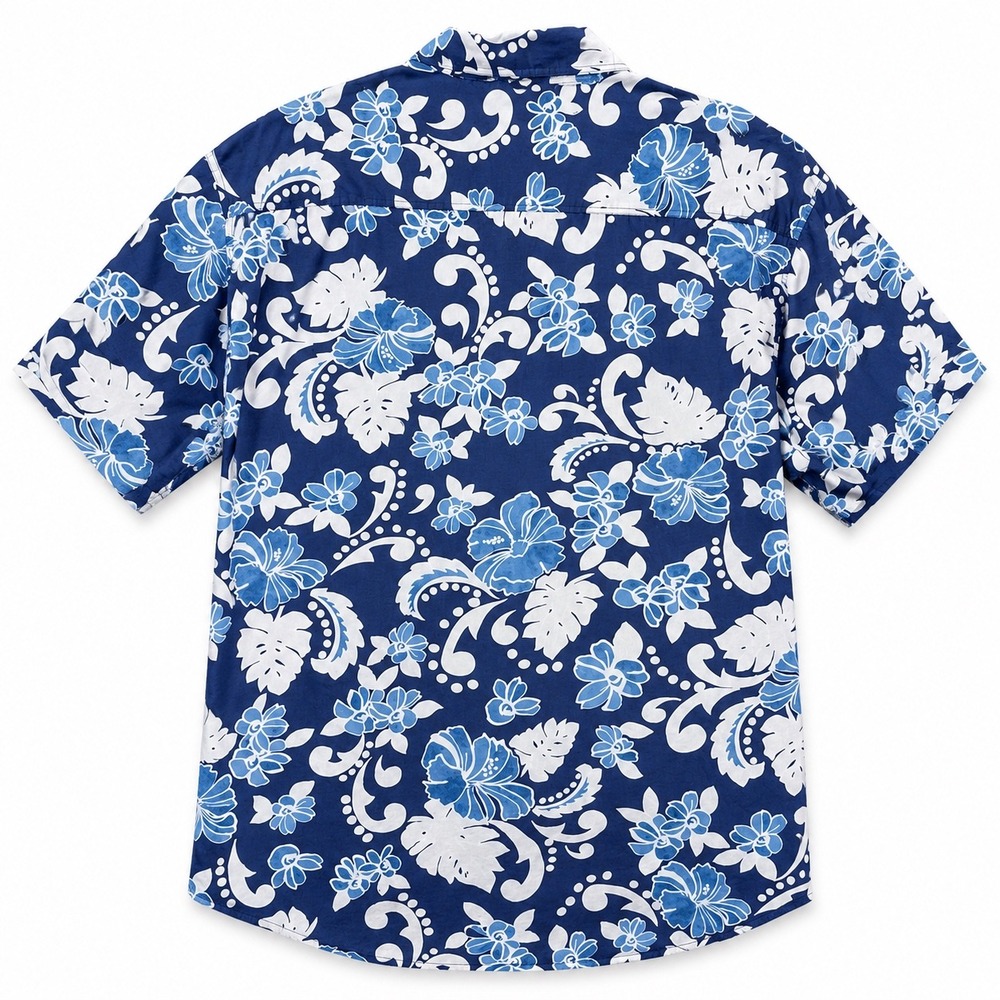 Saddlebred Tropical Hawaiian Aloha Camp Shirt Floral Blue Button Up 2XL Vacation - Picture 3 of 7